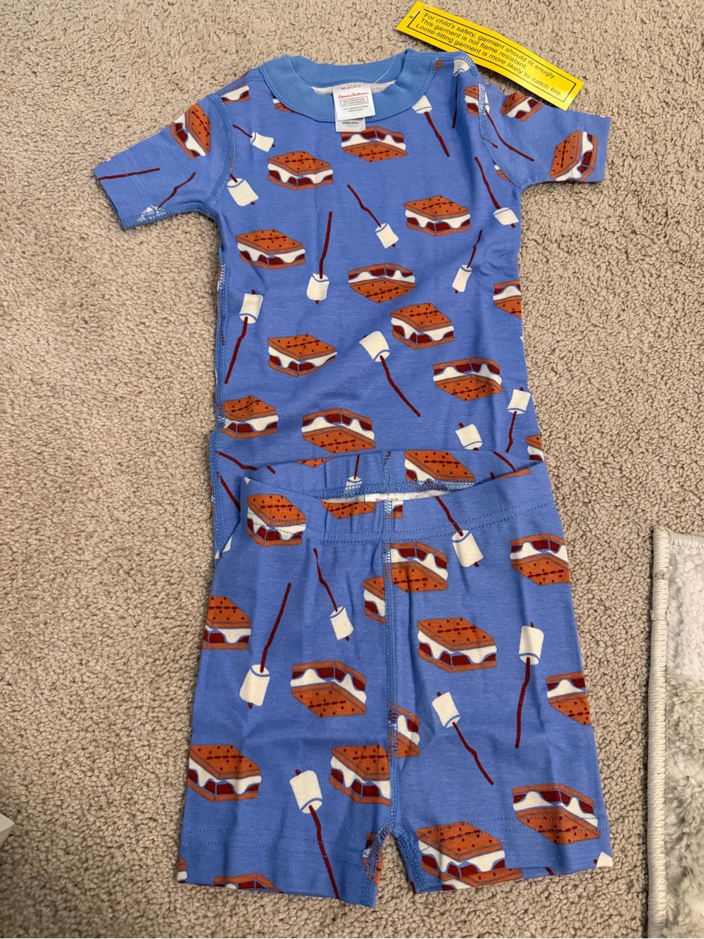 Hanna Andersson Blue S'mores & Marshmallow Stick Pajama Set
